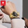 OLEVS 3650 Classic Luxury Golden Men's Watch Auto Date Stainless Steel Waterproof Luminous Original Quartz Wristwatch for Man