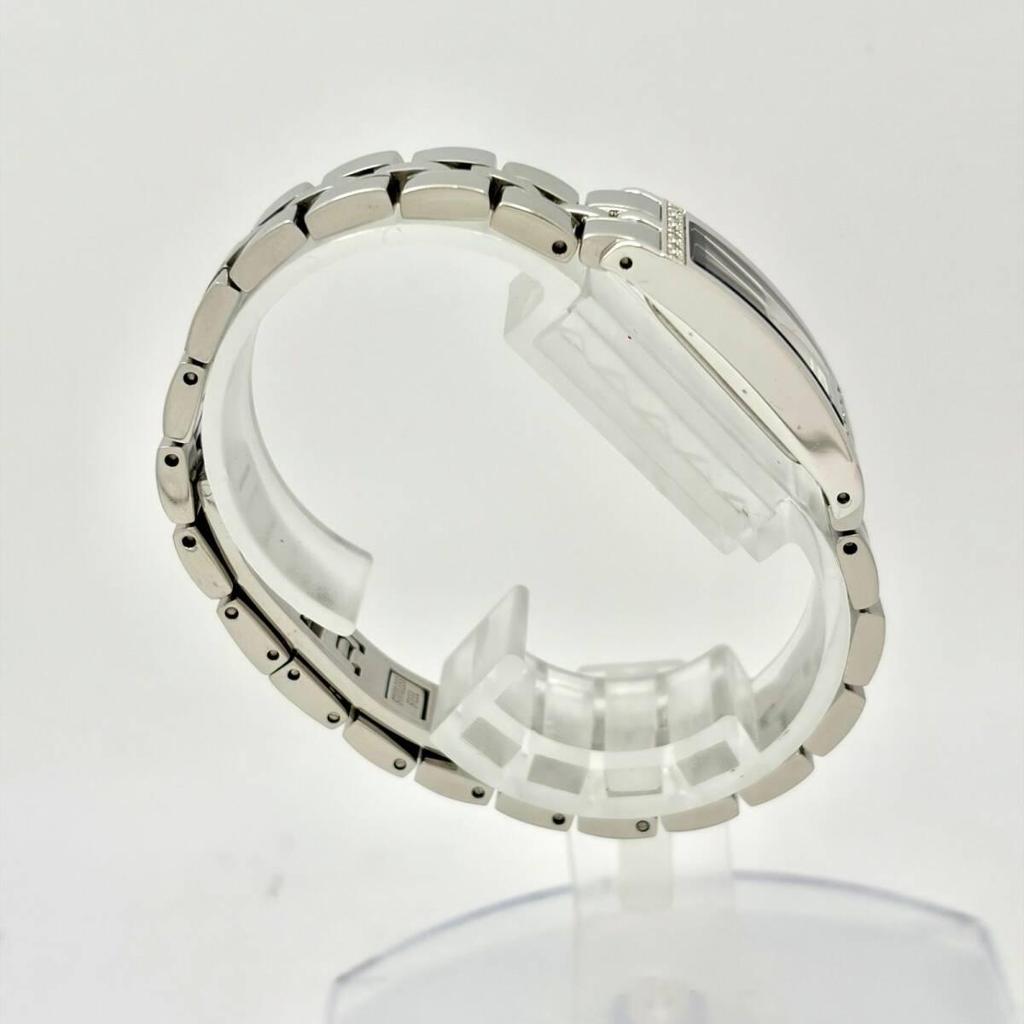 Used [New Battery] BULOVA Ladies Watch Rhinestone Rectangular Silver