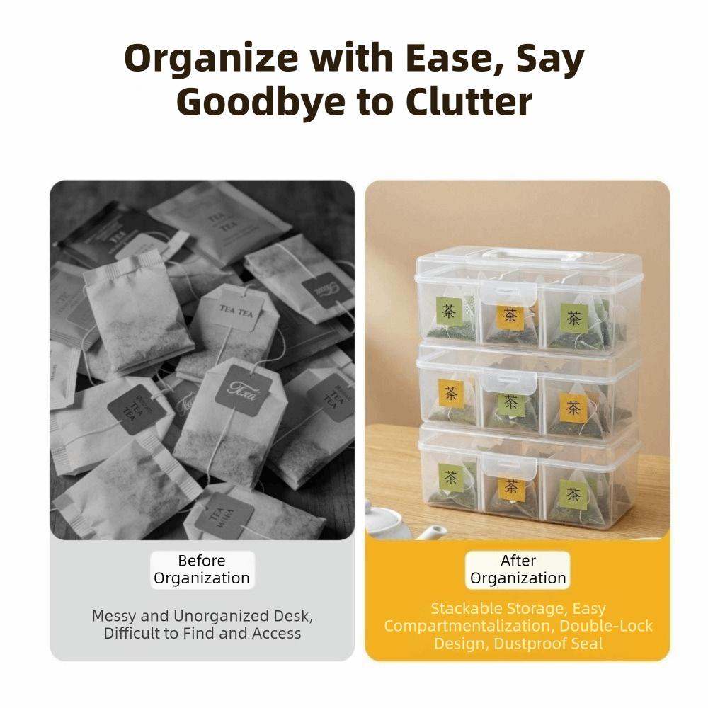 Sealed Tea Bag Storage Box Large Capacity Sugar Packet Storage Box Tea Room