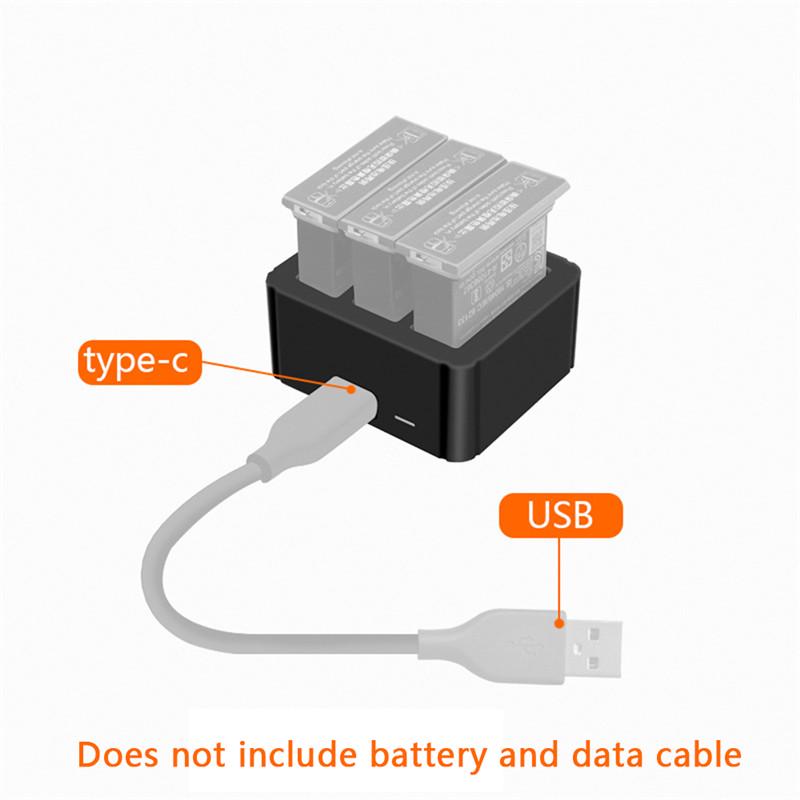 3 In 1 Multi Smart Battery Charger Hub Batteries Charging  For DJI OSMO Action