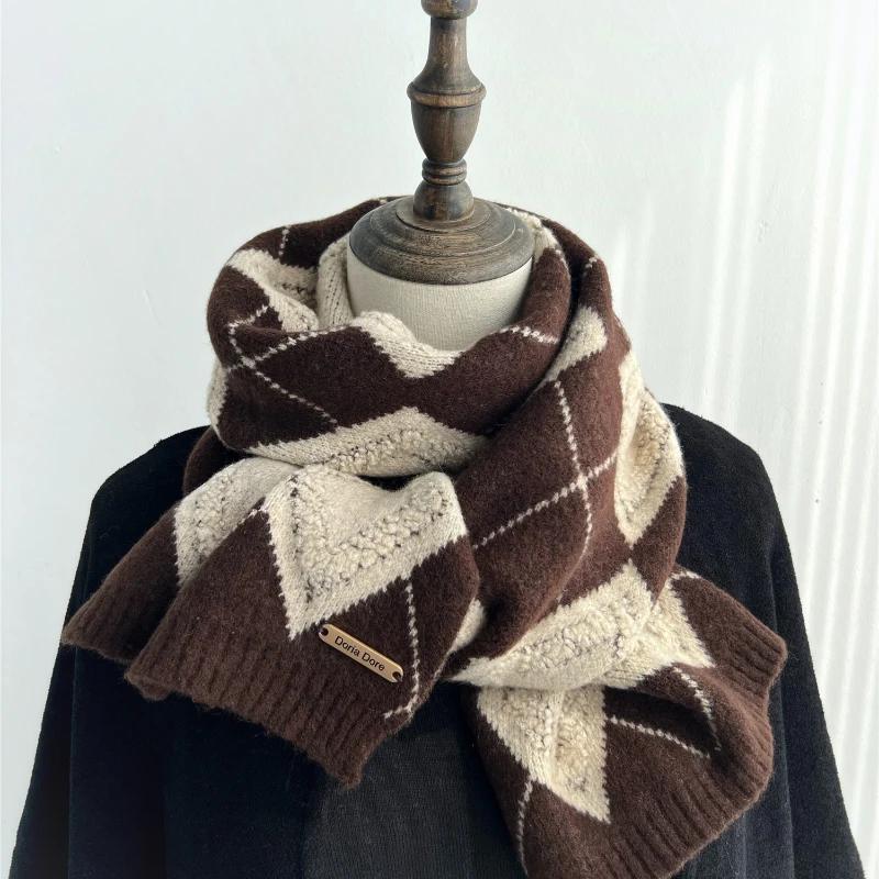 High Quality Classic Wool Solid Scarf Men Women Winter Autumn Knitted Thick Warm Soft Muffler Male Female Korean Version Scarf