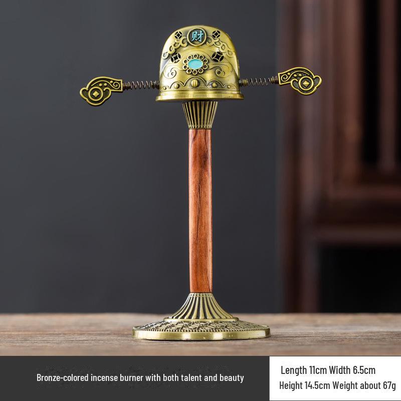 Vertical Baifu Hollow Creative Alloy Incense Burner - Office Decor