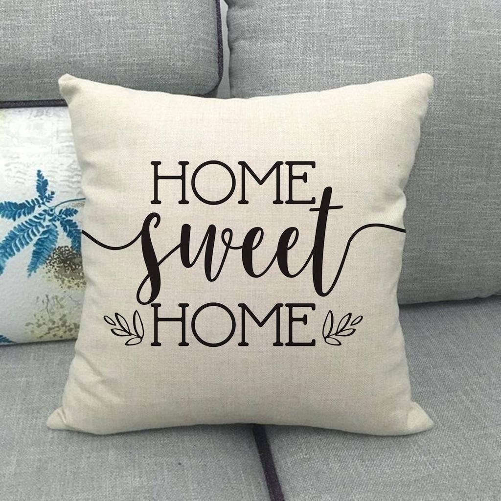 45cm*45cm  Home Sweet Home Throw Cushion Cover Linen/cotton Sofa  Pillow Cover Decorative Pillow Case