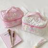 Korean Style Star Design Makeup Bag Handheld Pearlescent Travel Storage Bag Large Capacity Portable Cosmetic Bag Daily Use