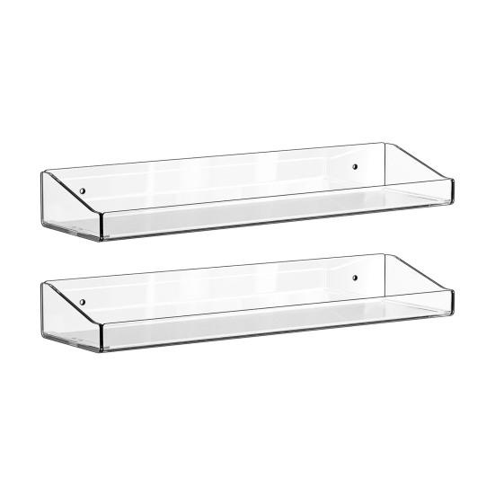 Clear Acrylic Floating Shelves Waterproof Modern Display Wall Shelves Shelves for Bathroom Bedroom Kitchen Living