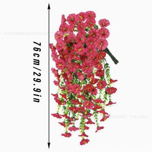 Wall Hanging Artificial Morning Glory Vine Eucalyptus Fake Flower Garden Ornament