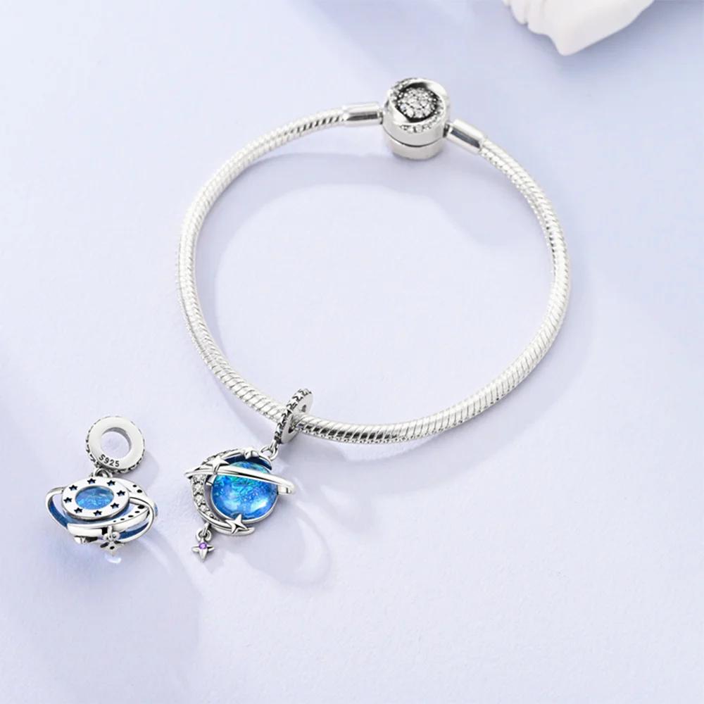 Charms Copper Original Sun Pendant Blue Star Moon Snowflake Ball Beads Fit Bracelet Women Jewelry Making Diy Gift