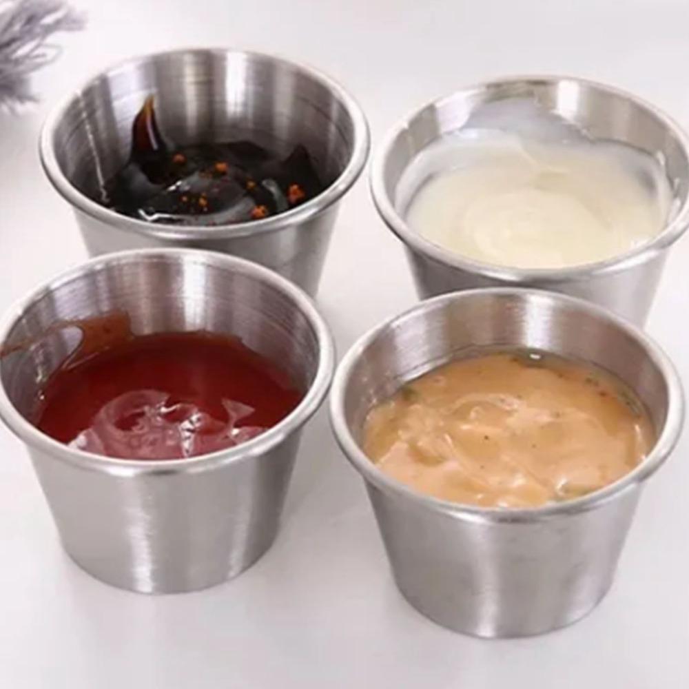 6 Pcs 70ml Stainless Steel Wine Glass Leakproof Stainless Steel Sauce Cups  Home Use
