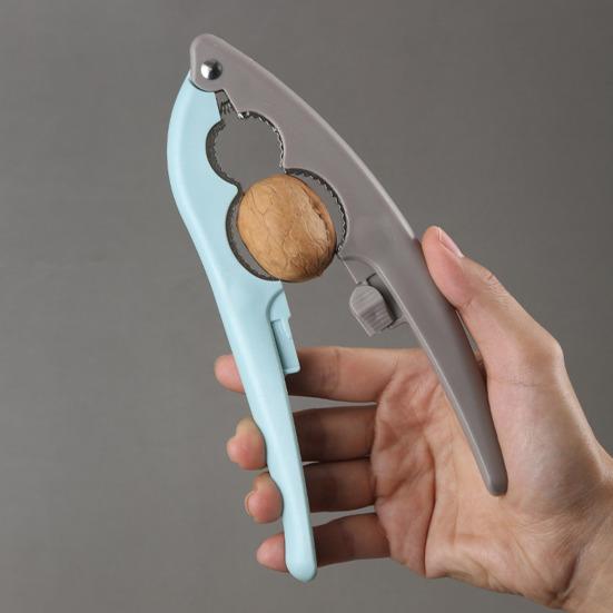Cascanueces Múltiple con Perilla Ajustable Abrenueces Metálico para Nueces, Avellanas y Pecanas Plato para Recoger Migas Apto para Lavavajillas Esencial de Cocina