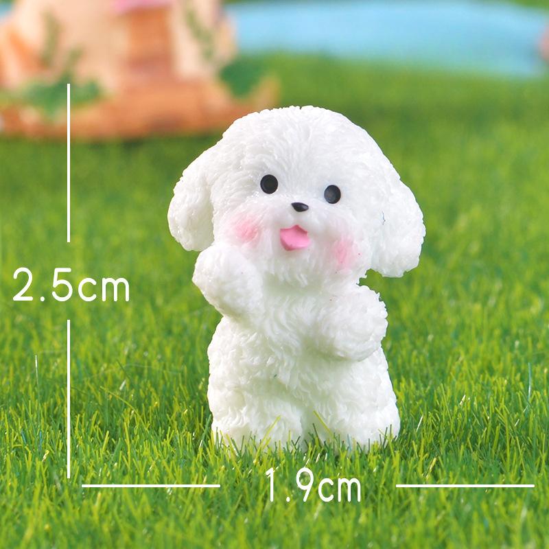 Micro-landscape Simulation Cute Teddy Dog Diy Handmade Keychain Accessories Doll House Decoration Desktop Small Ornaments