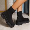Women'S Boots  Platform Boots For Autumn Winter Shoes Fashion Round Toe Slip On Platform Shoes Women'S Ankle Boots