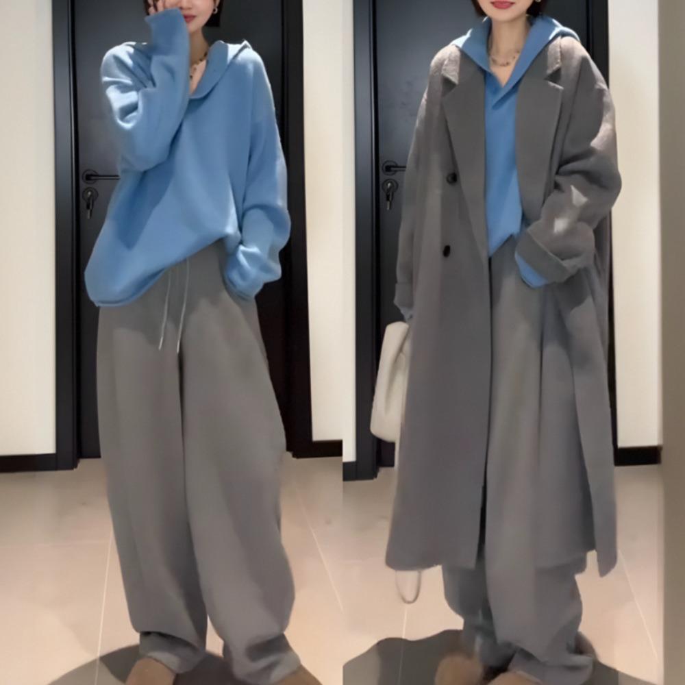 Women's Korean Style Thickened Hooded Sweater - Versatile, Slimming, Loose Knitwear for 2025 Autumn/Winter.