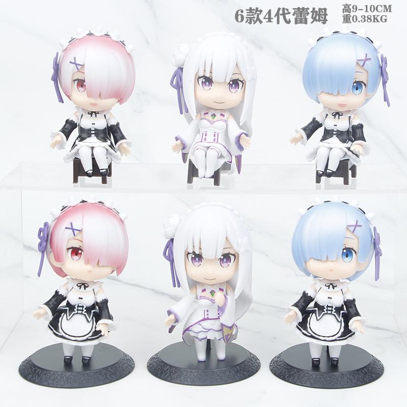 Милая фигурка Рем в костюме горничной, очаровательная сидячая поза, ПВХ модель аниме-персонажа