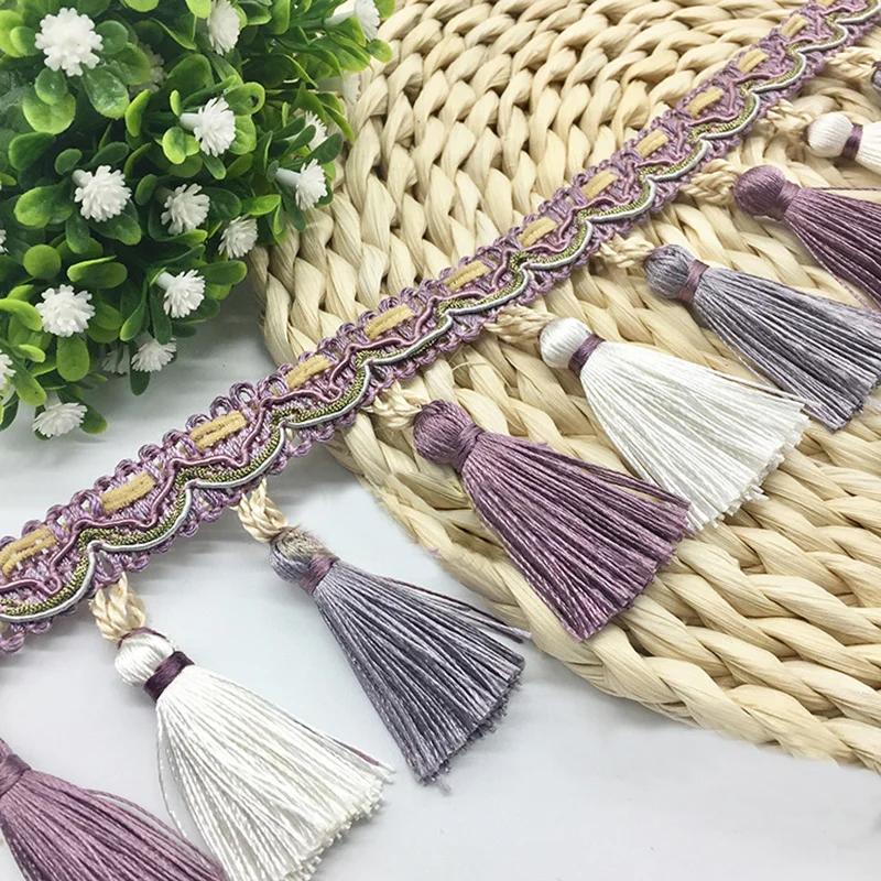 11 Meter Quasten-Spitzenborte Handgefertigt DIY Spitzenbesatz Quastenfransen Kleidung Vorhang Tischpolsterung Sofa Dekoratives Zubehör