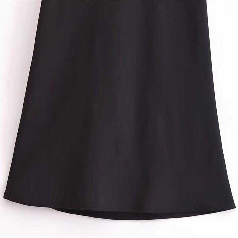 2025 Spring Women's Slim Crepe High-Waisted Casual Midi Skirt