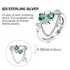 925 Silver Four Leaf Clover Pendant Green Lucky Charm Beads DIY Jewelry for Women Bracelet Making Diy