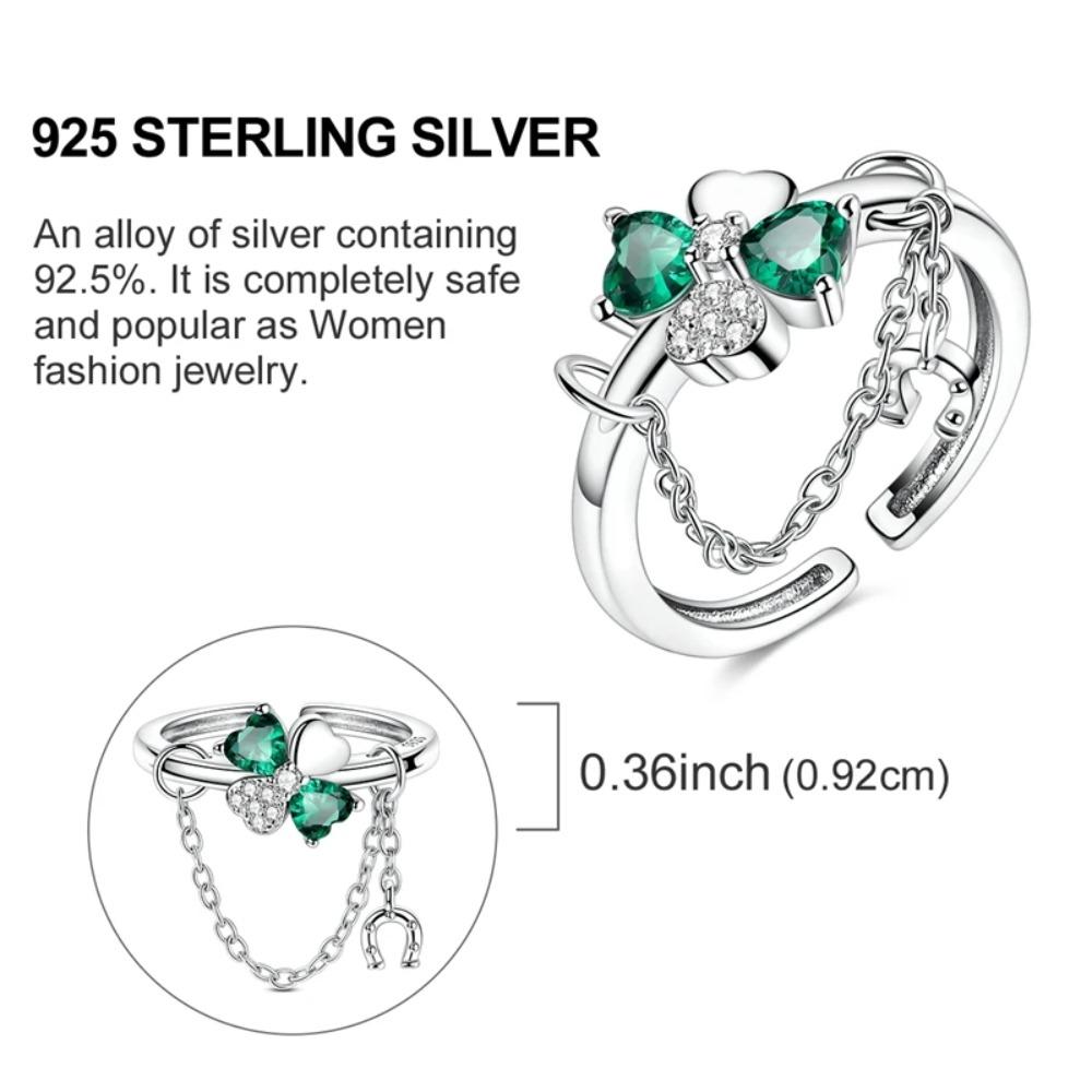 925 Silver Four Leaf Clover Pendant Green Lucky Charm Beads DIY Jewelry for Women Bracelet Making Diy