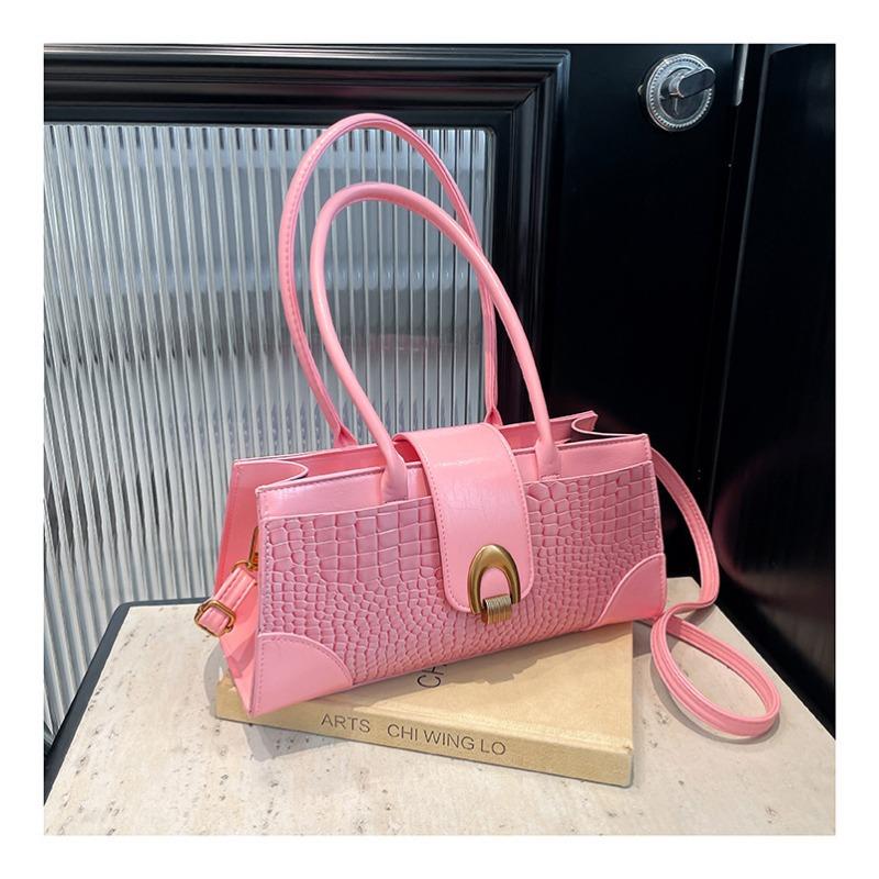 

New trendy fashion bag crossbody popular stone pattern casual contrasting color retro shoulder underarm small square bag woman розовый