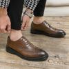 Large Size Spring and Autumn Business Brock Carved Leather Shoes Men's British Dress Oxford Shoes Office Professional Leather Shoes