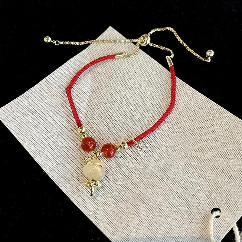 

Браслет из агата «Дух Змеи Любви» с регулируемым размером, Модный браслет-веревка на руку в стиле гочо, Ювелирные изделия с темпераментом, Год Змеи по китайскому гороскопу, Роковой год