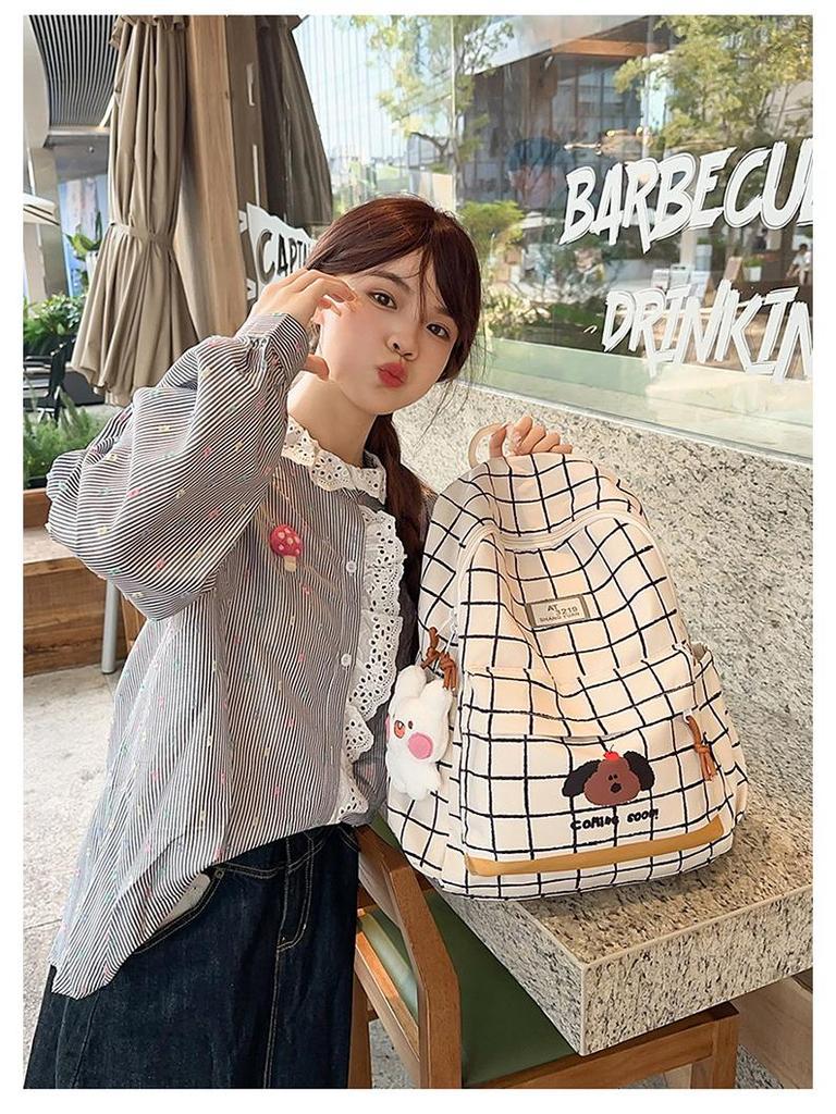 New Cute Cartoon Printed Student Backpack: Lightweight, Durable, Large Capacity Shoulder Bag for Casual Travel & School