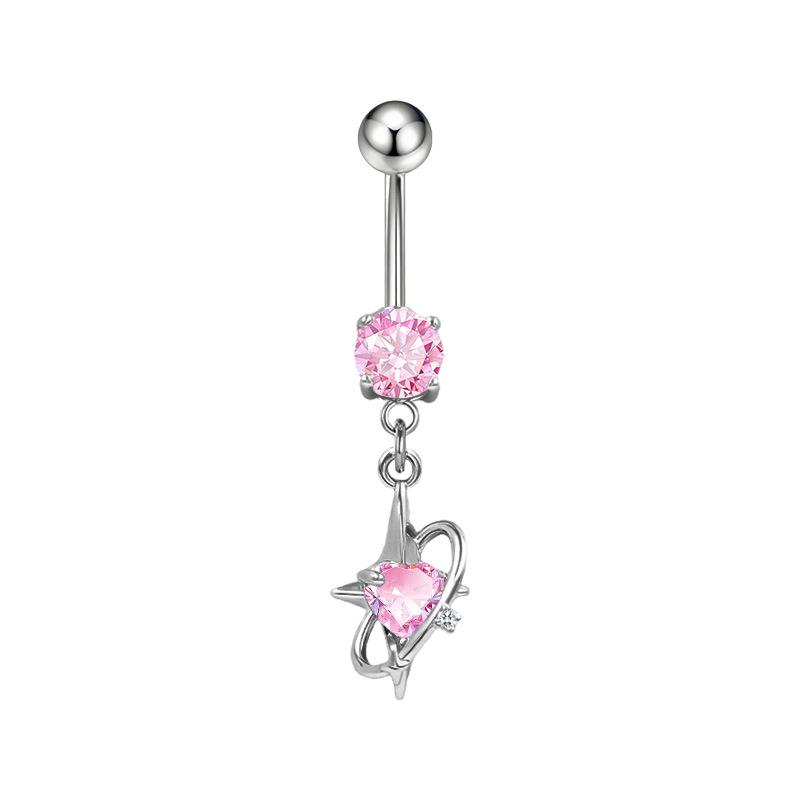 Gaibei Heart-shaped Bow Navel Ring - European & American Trendy Style Belly Button Jewelry