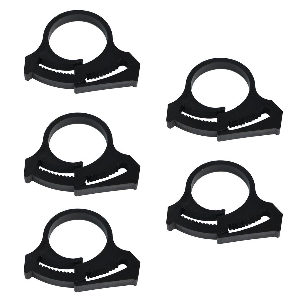 Set of 5 Garden Tubing Clips for Secure Drip Irrigation Systems in Greenhouses Double Gripping Adjustable Hose Clamps