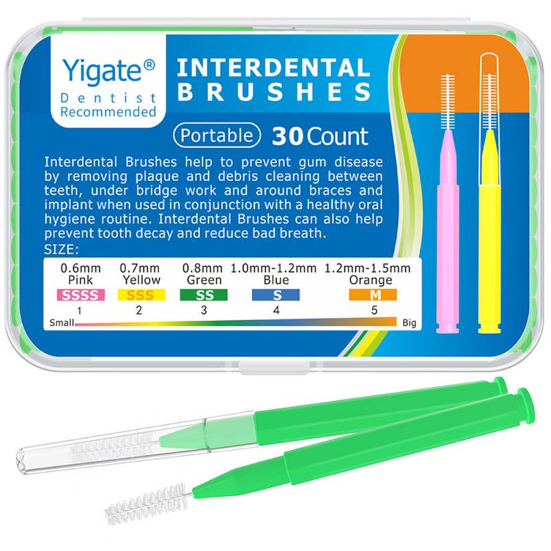 30 Stück I-förmige Interdentalbürste Denta Floss Interdentalreiniger Kieferorthopädische Zahnbürste Zahnstocher Mundpflege-Werkzeug