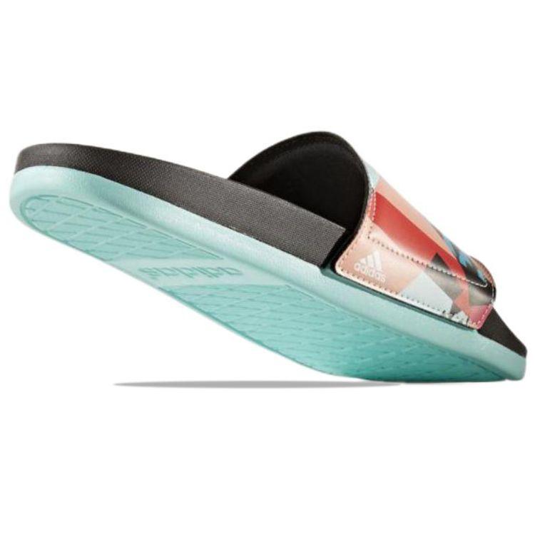 Adidas Cloudfoam Comfortable Durable Rubber Sole Non-Slip Slide Sandals Women Footwear Black Blue BB0447