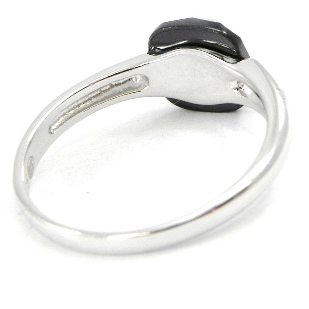 Silver Ring 'Linda' Black Silver (rhodium Plated) - 7x7 Mm