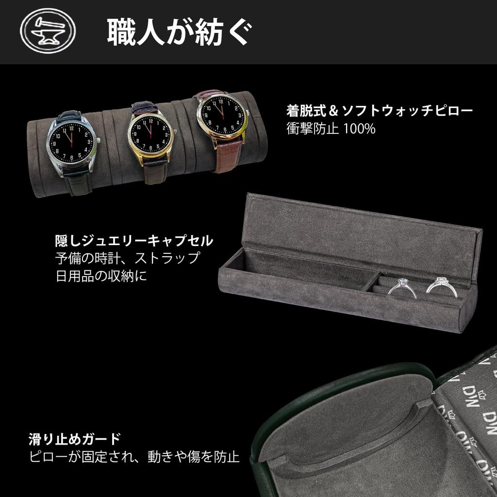 DUKWIN Watch Watch PU Leather Watch Storage Case for Genuine Leather Watch Luxury Watch Portable Watch Travel Storage Portable Case, 1-Piece Roll,