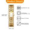 Square Bracelet Watch with Sparkling Analog Stylish Diamond Quartz Fashion Watch for Women Perfect Gift for Day Women's Design Display, Waterproof,