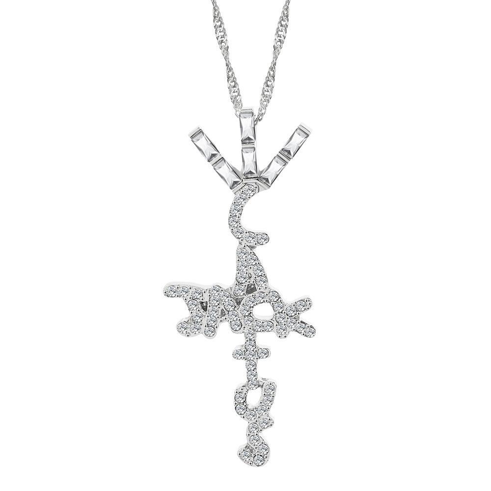 Trendy Hip Hop Cactus Jack Diamond Pendant Necklace by Travis Scott