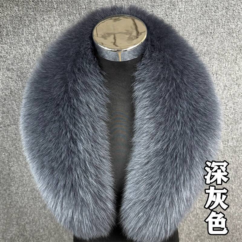 Real Fox Fur Collar Women Winter Thickened Fur Collar Scarf Collars Wraps Neck Warmer Fur Scarves Shawl Luxury Fluffy Fur Shawl
