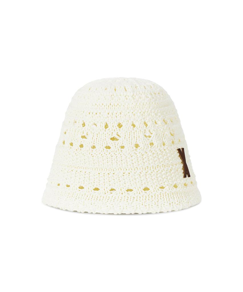 Bajal Va Patch Soft Knit Bucket Hat Ivory