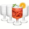 4 pezzi bicchieri da vino vintage affascinanti bicchieri di vetro goffrato set bicchieri per bevande miste succhi di frutta caffè tazza di acqua frizzante per bar ristoranti feste e cene