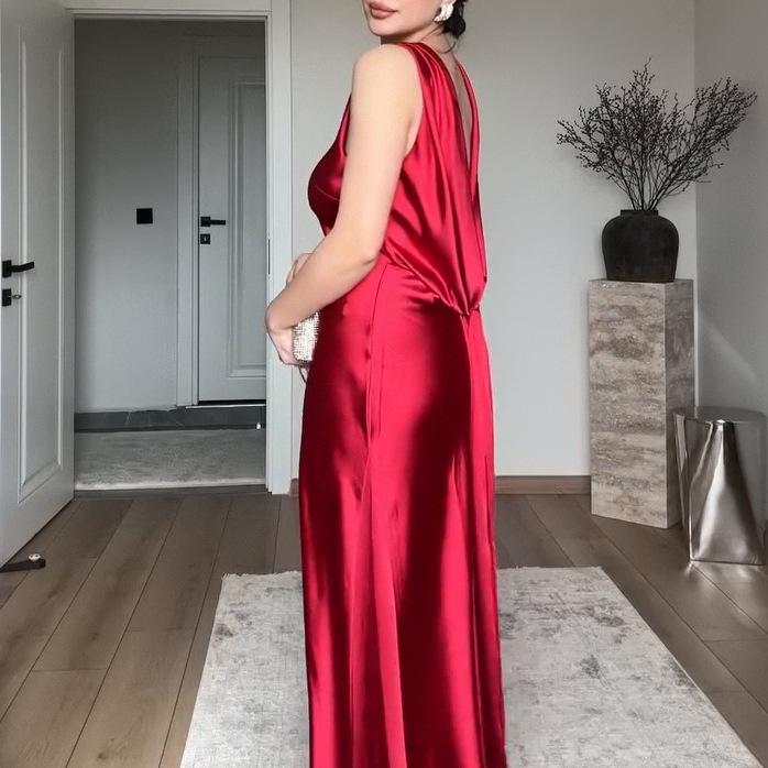 2025 Summer Elegant Sleeveless Round Neck Long Dress for Women