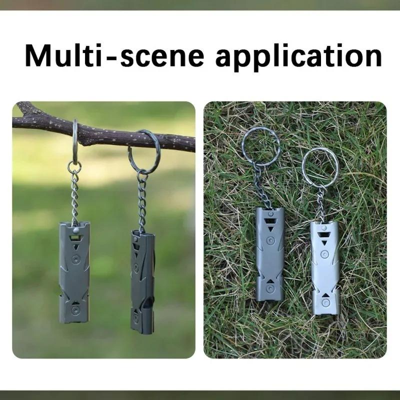 Double-Barreled Survival Whistle, High Decibel Pendant Keychain Whistle for Ourdoor Survival Emergency Camping Portable Whistle