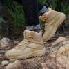 High-Top Leder Herrenstiefel Atmungsaktive Wüsten-Kampfstiefel Outdoor Rutschfeste Wanderschuhe Herren Motorradstiefel Arbeits-Knöchelstiefel