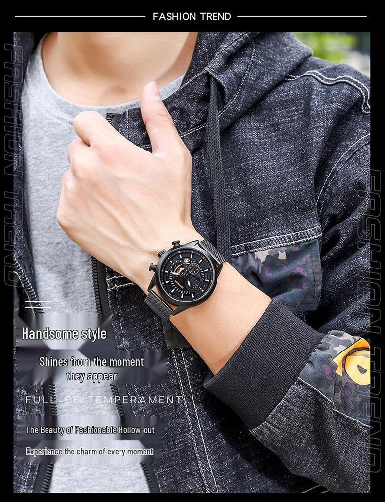 Sanda Men’s Six-Hand Waterproof Casual Business Watch - Korean Style Fashion Trend
