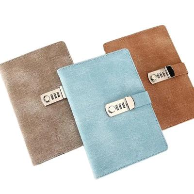 New A5 Retro Password Book with Lock Diary Book Student Notebook Notebook Sub-password Lock Notebook