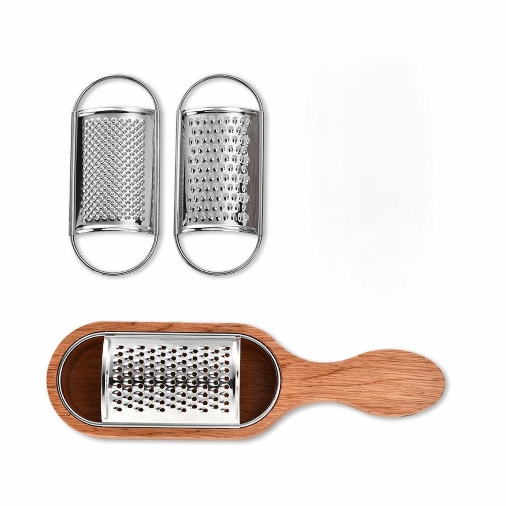 Stainless Steel Wood Cheese Shredder Silver Brown Grater Box Practical Cheese Grater  Kitchen