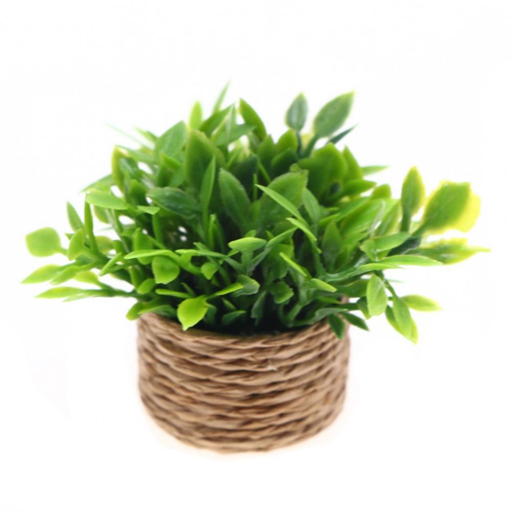Home Mini Decoration Miniature Bonsai Plant Decor Artificial Potted Greenery For Dollhouse Accessories Tiny Desk Shelf Home