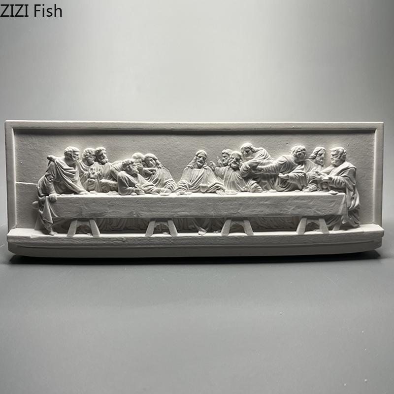 The Last Supper Stereoscopic Printmaking Figures Relief Plaster Statue Desk Decoration Characters Sculpture Room Aesthetic Decor