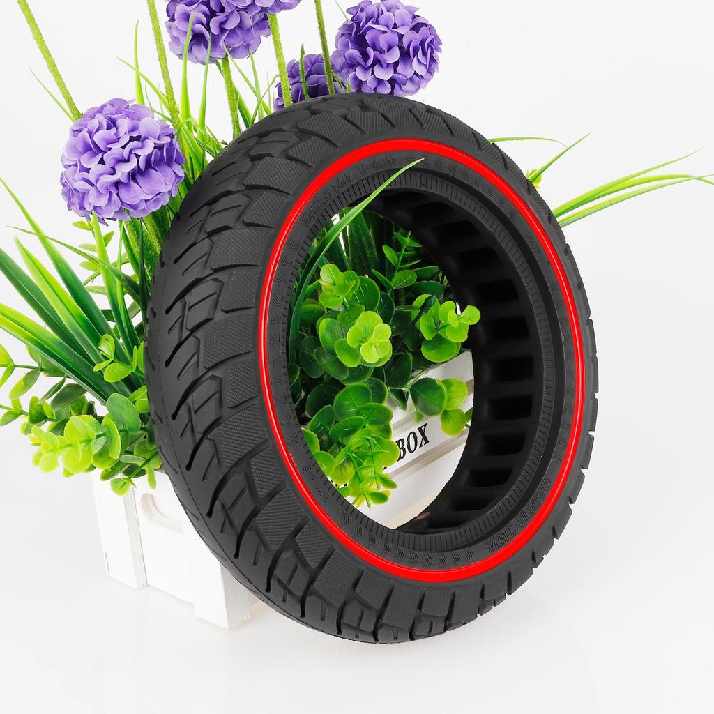 Ulip 10*2.5(60/70-6.5) Solid Tire with Red Circle(45mm Slot) for Segway Max G30 Scooters