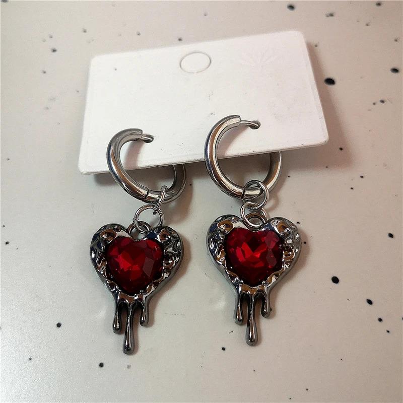 

Готические Винтажные Y2K Панк Камень Лунный свет Бант Луна Сердце Крылья Крест Подвеска Серьги Egirl Гранж EMO Сцена 2000-е Аксессуары коричневый