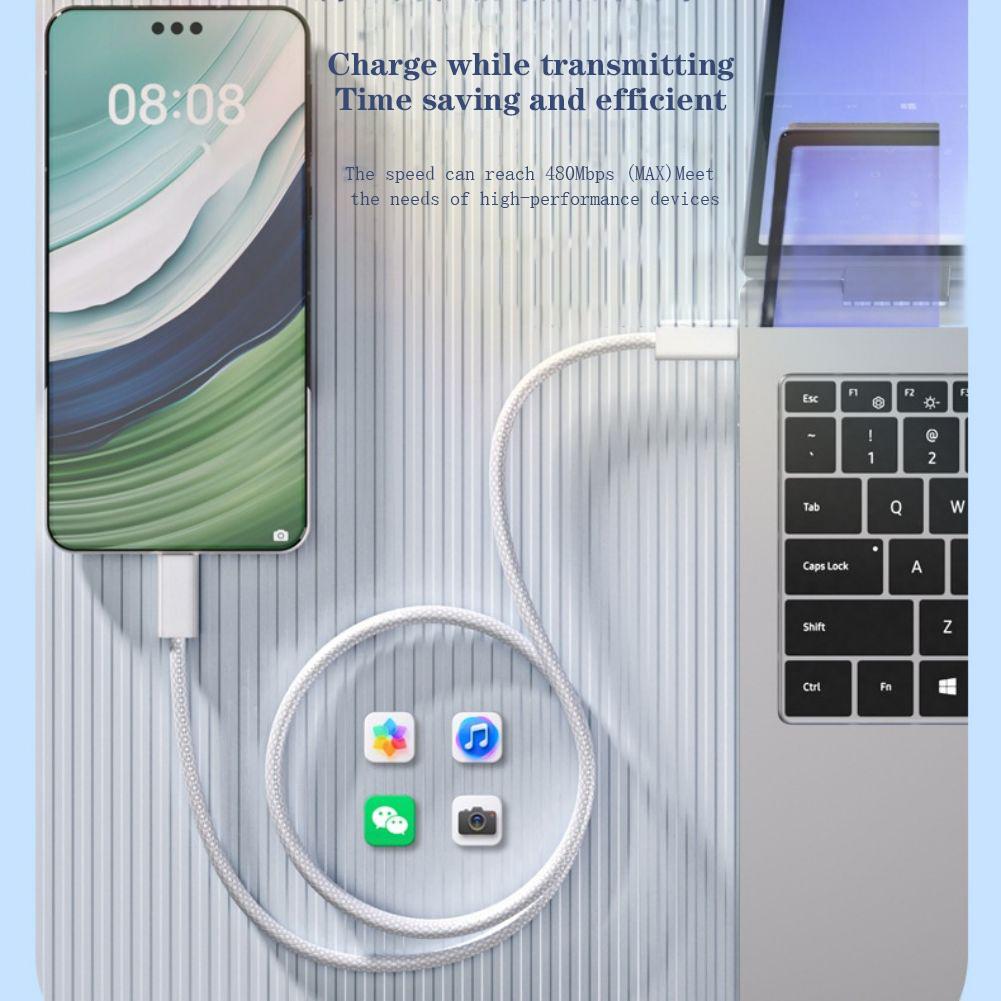 240W USB-C To USB-C Data Cable 30W Fast Charging 480Mbps Data Synchronization Long Charging Cord For Phones Tablets