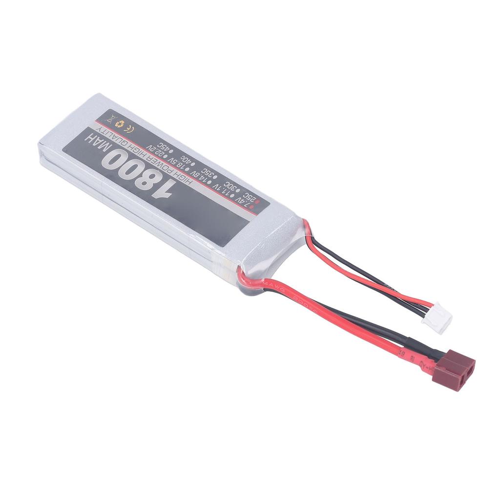 RC LiPo Battery 7.4V 2S 1800mAh 25C Rechargeable Lithium Polymer LiPo Battery Pack for RC Car
