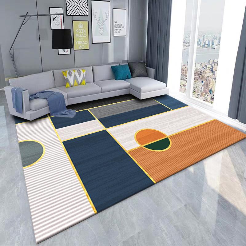 Nordic Geometric Light Luxury Rug for Bedroom, Bay Window, Living Room, and Sofa