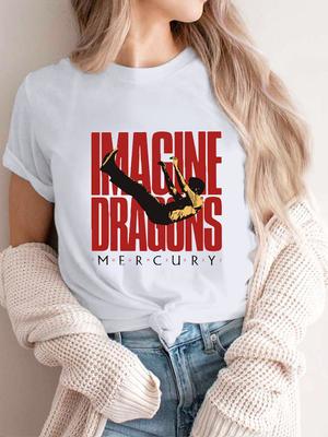 Νέο Στυλ Vintage Imagine Dragons T-shirt Ροκ Μπάντα Street Wear Breath Μόδα Unisex T-shirt Νέο T-shirt Unisex Unisex Καλοκαιρινά Τοπ Unisex